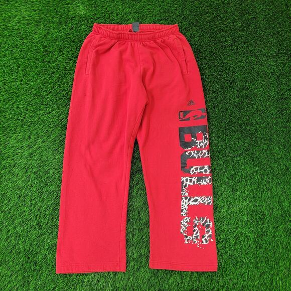 ADIDAS Chicago-Bulls Womens M/L Sweatpants Red - Picture 1 of 16